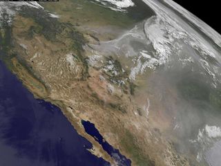 GOES-15 Sees Blanket of Smoke From Western U.S. Fires