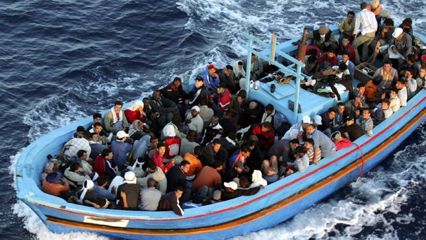 A boat near Lampedusa, Italy