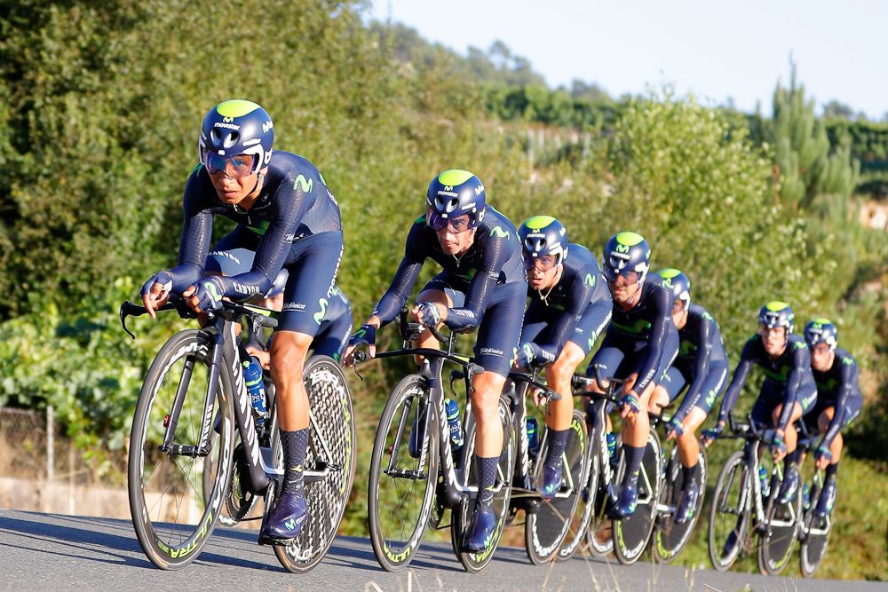 Movistar finished less than half a second out of first.