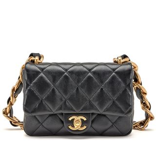 Chanel Black Quilted Lambskin CC Funky Town Large Flap Aged Gold Hardware, 2022