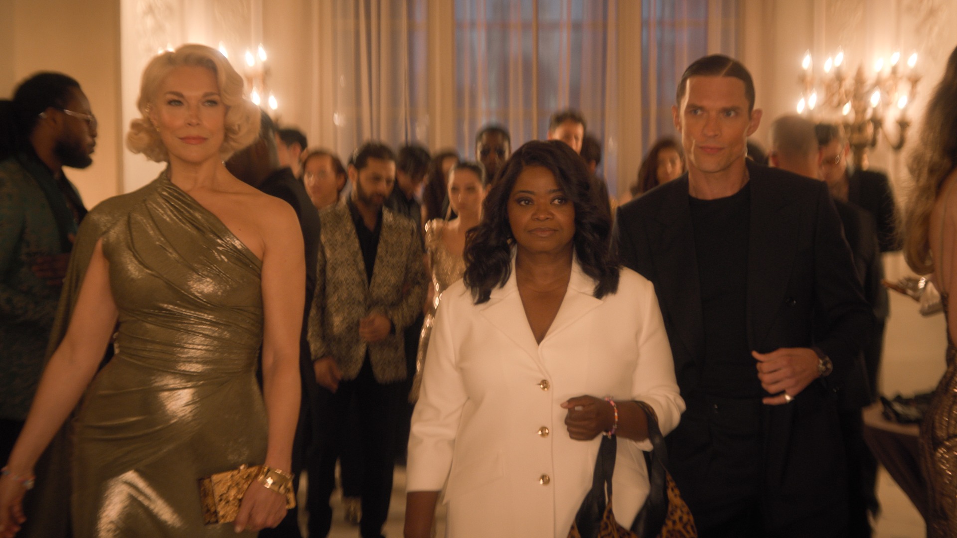 Hannah Waddingham, Octavia Spencer and Ed Skrein in Ride or Die