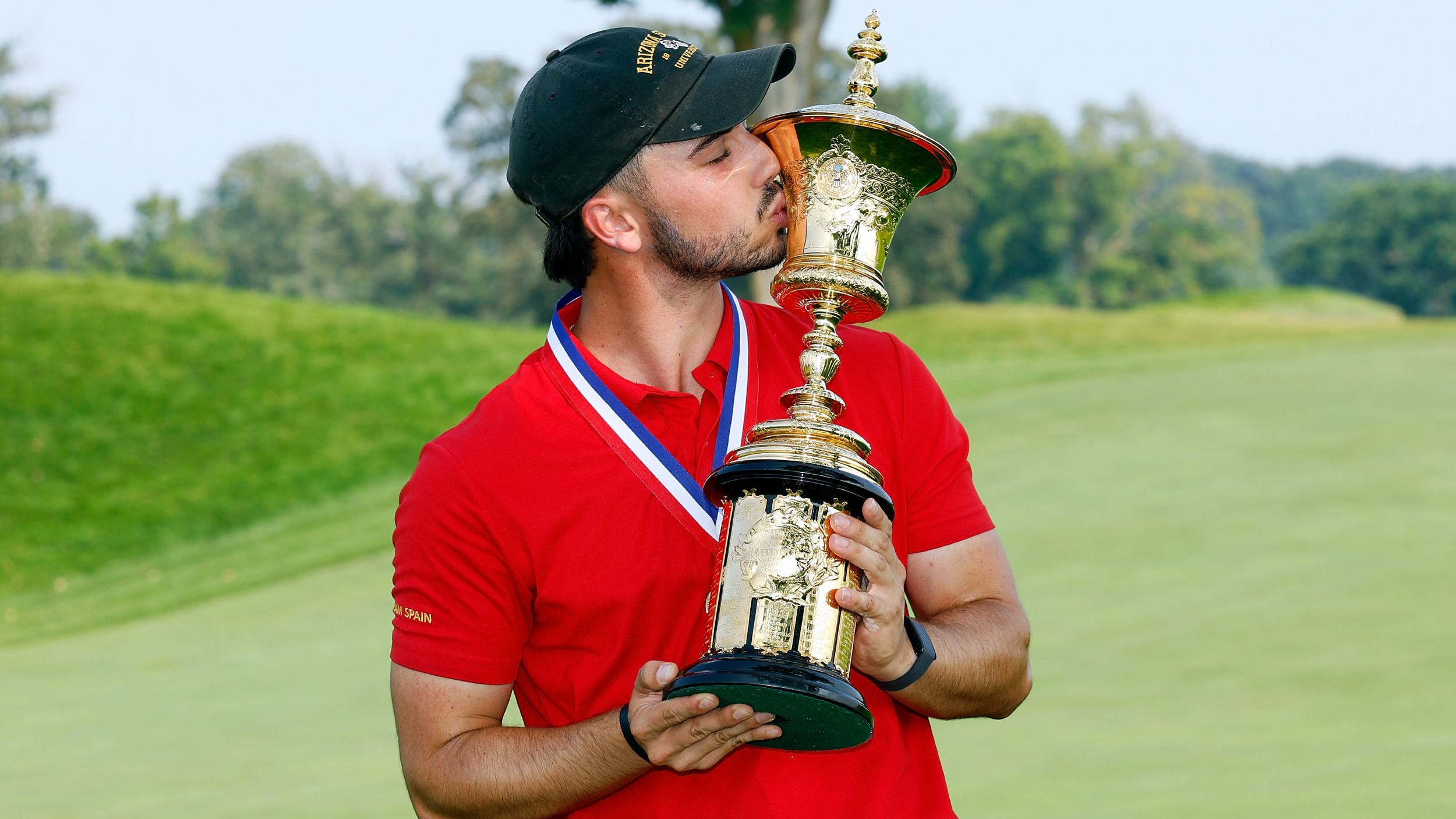 Jose Luis Ballester with the US Amateur trophy