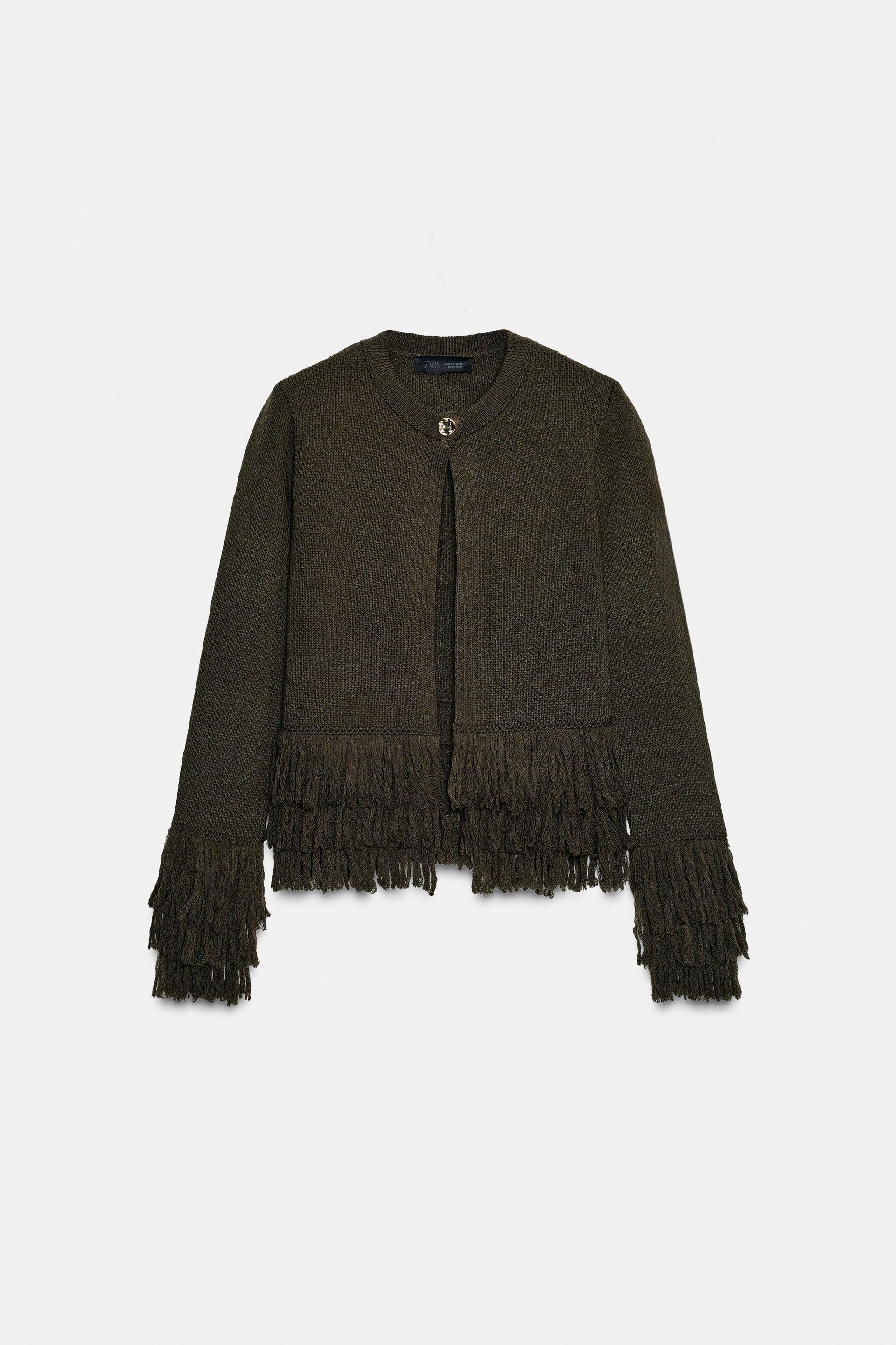Fringed Knit Cardigan