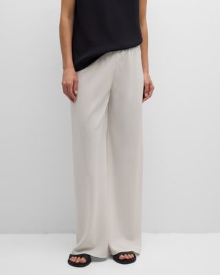 Gala Wide-Leg Crepe Pants