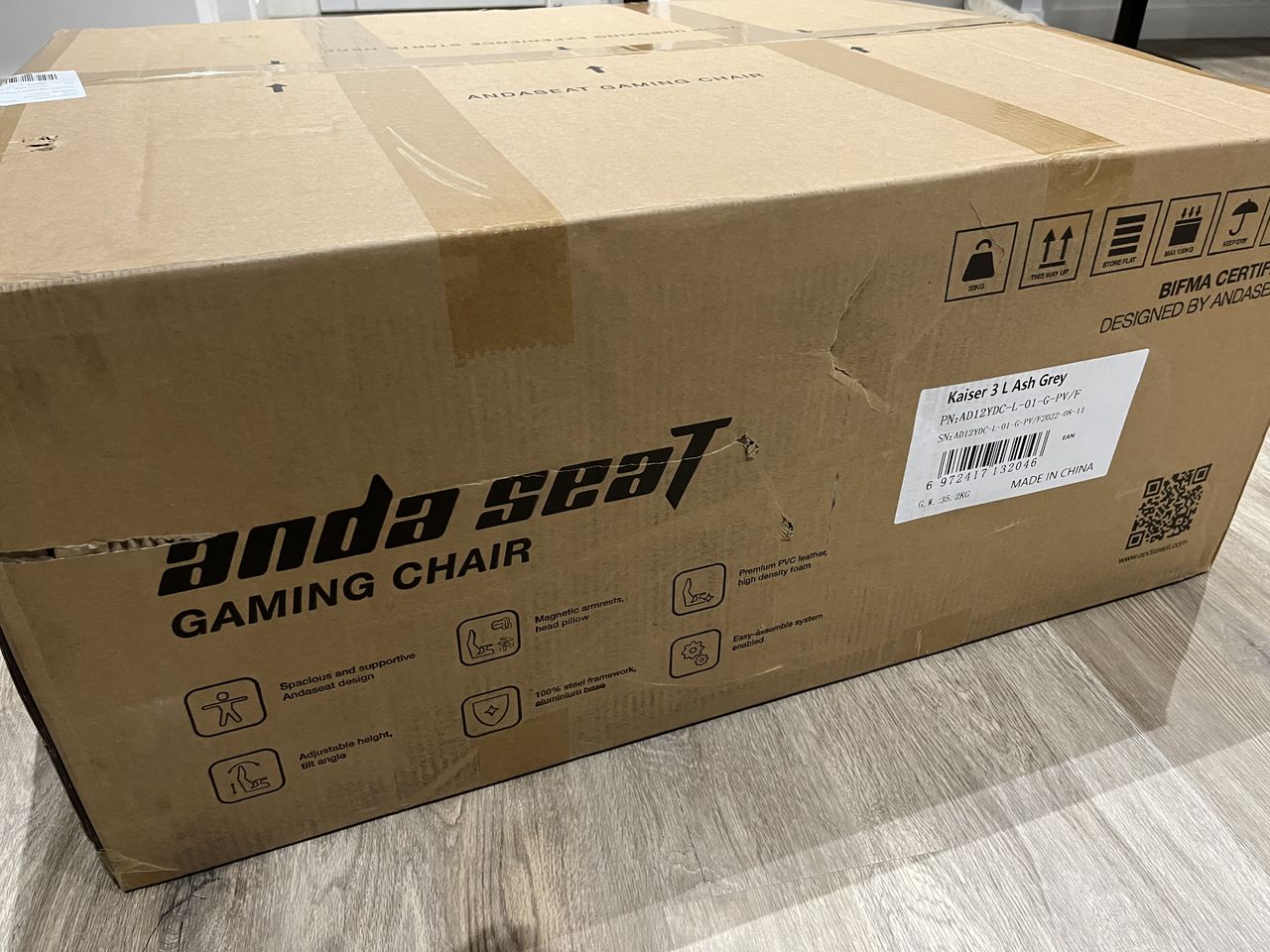 AndaSeat Kaiser 3 in Ash Grey