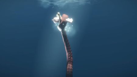 Abyss Codes header image Roblox showing player grabbed by the Kraken