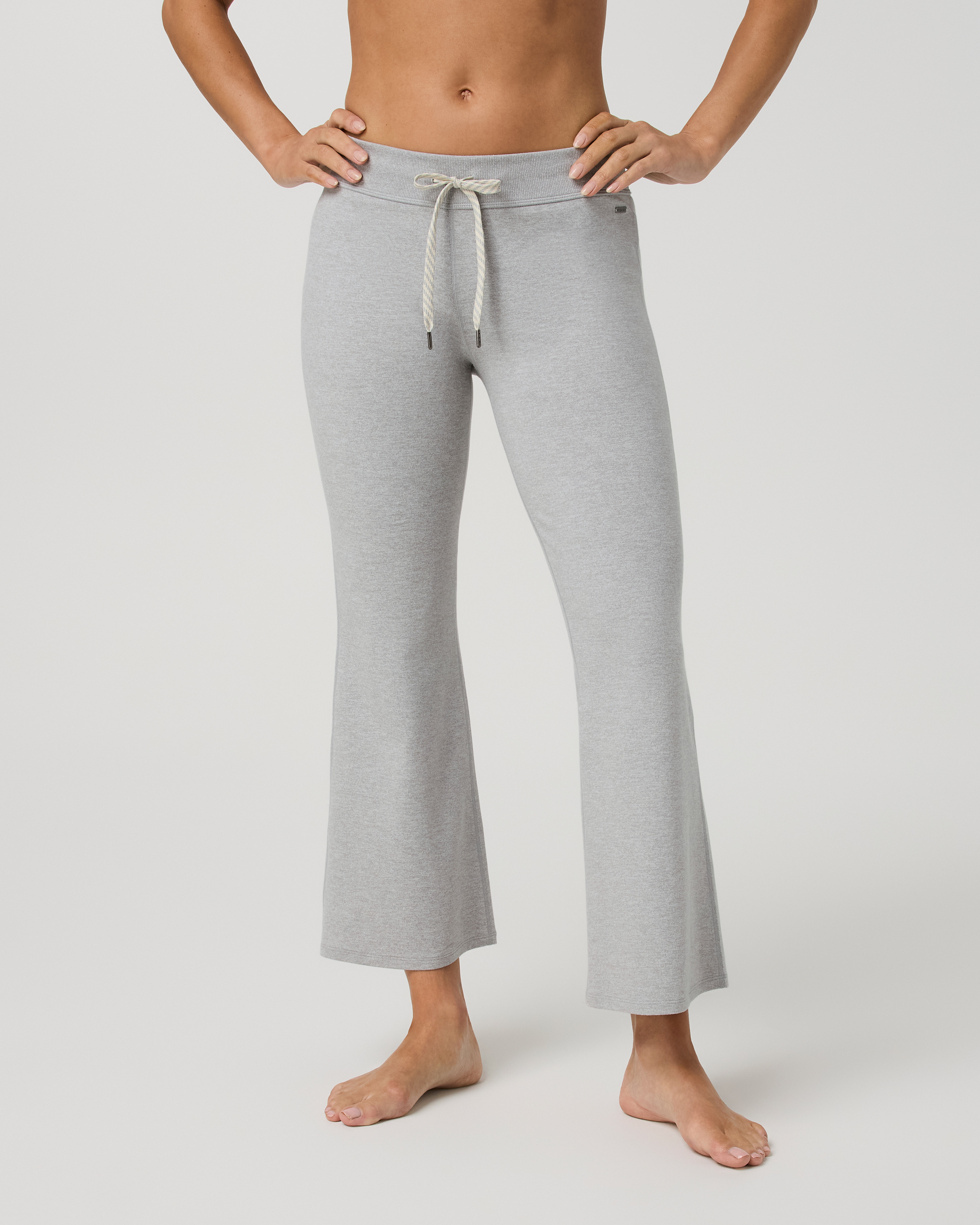 Halo Slim Flare Ankle Pant - Pale Grey Heather - Xxs