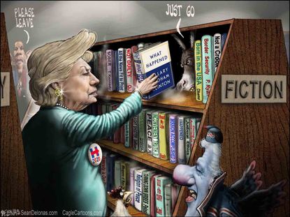 Political cartoon U.S. Hillary Clinton book fiction
