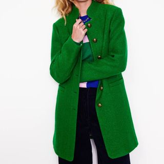 Boden Highland Green Textured Coat