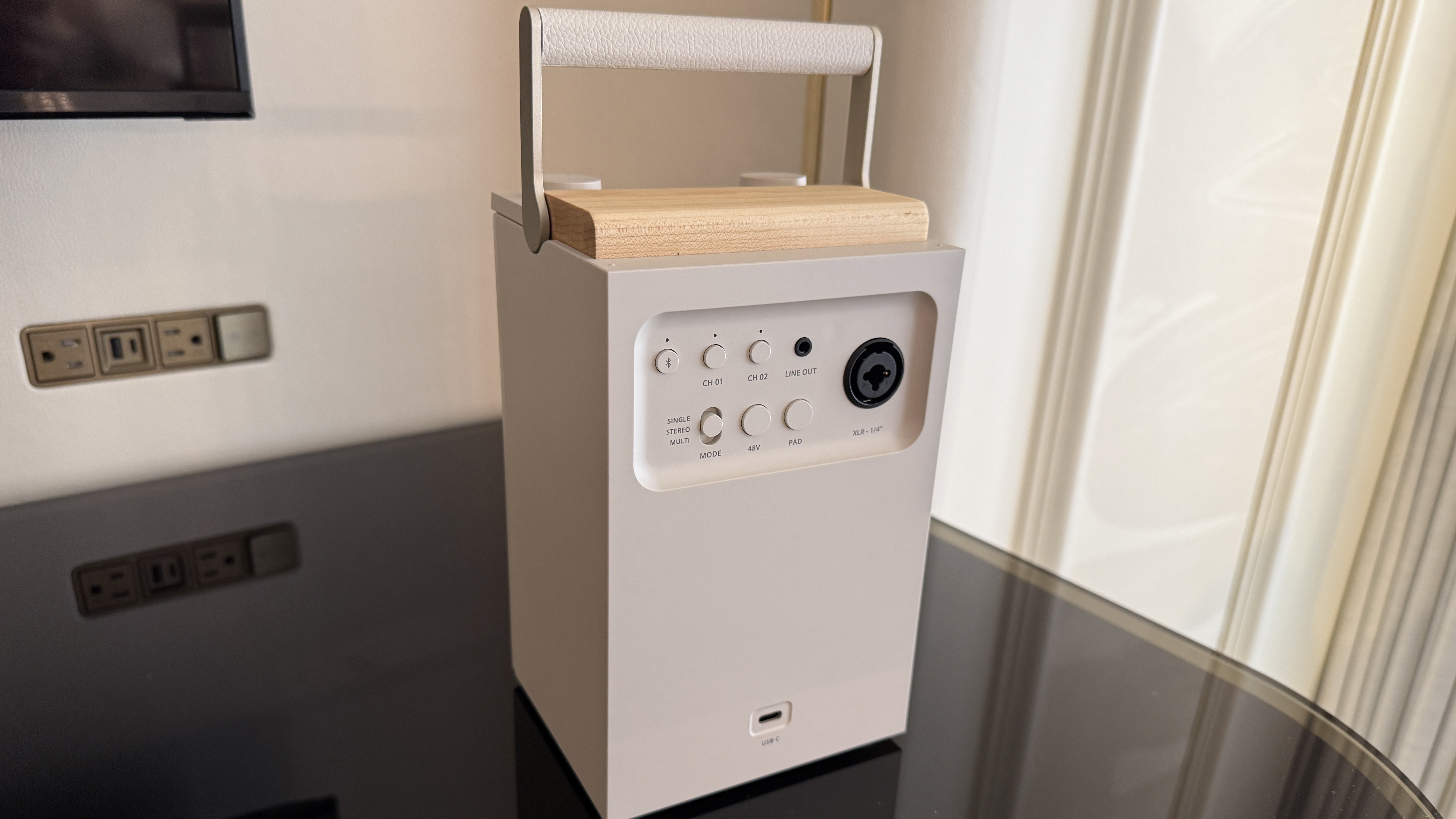 Fender Audio Elie 6 at CES 2026 showing the rear connections