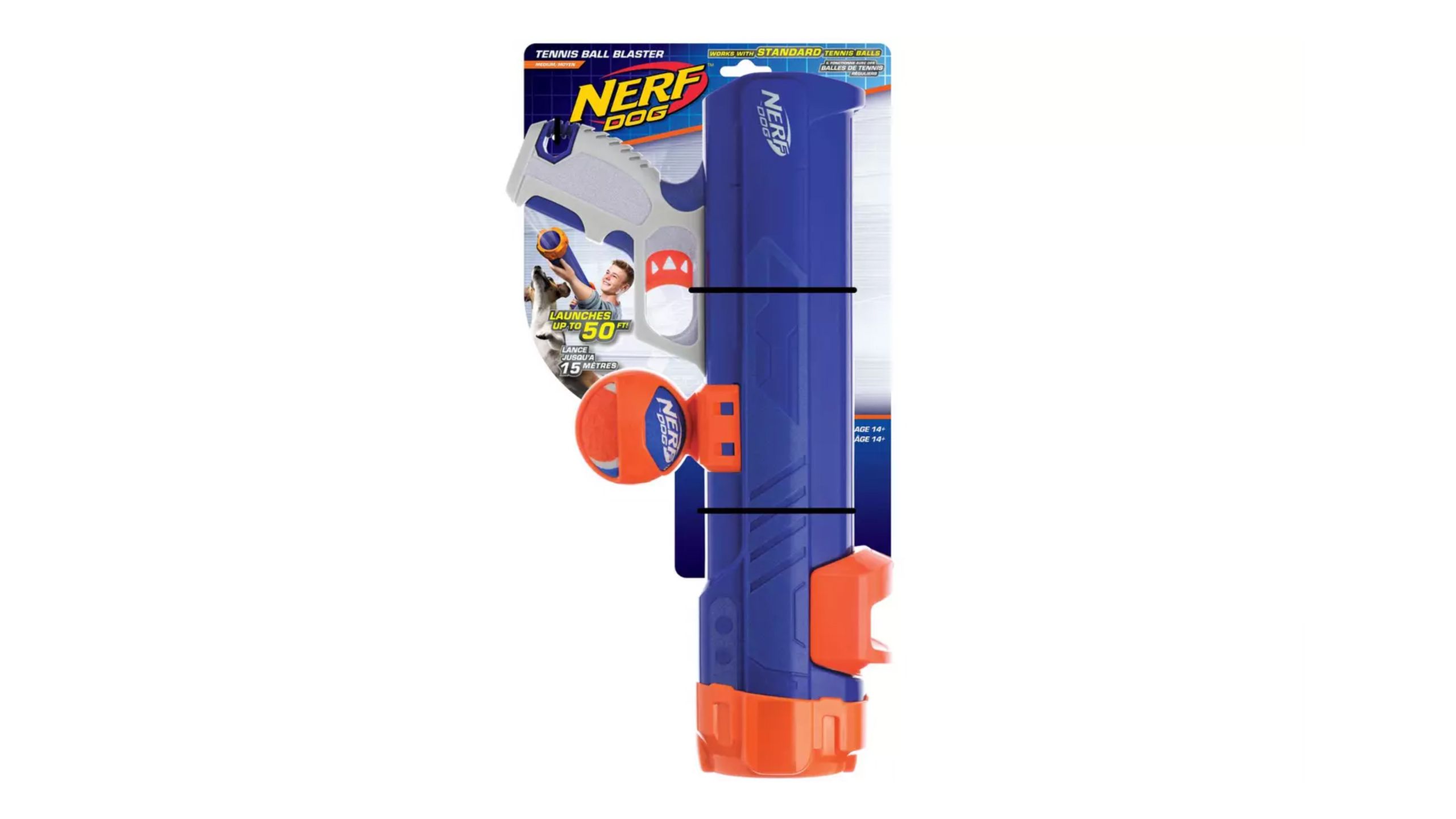cel mai bun pistol Nerf pentru proprietarii de animale de companie: Nerf Dog Tenis Ball Blaster Dog Toy