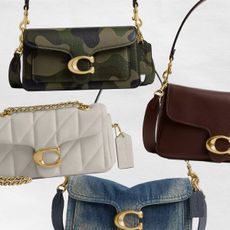 Collage of Coach Tabby Bags