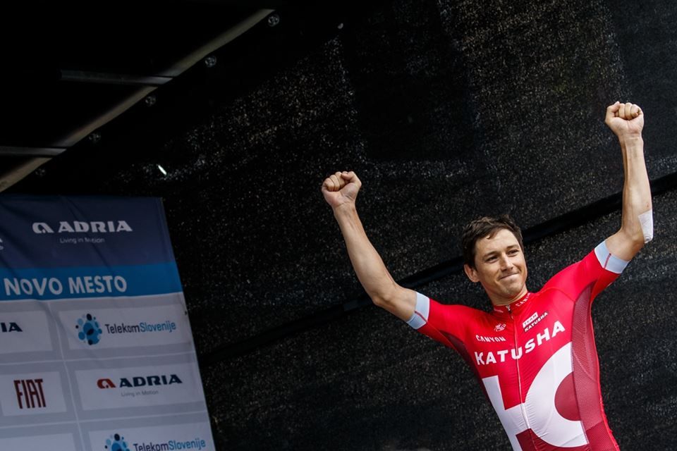 Alexander Porsev celebrates his win