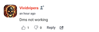 Downdetector user reporting that DMs aren't working