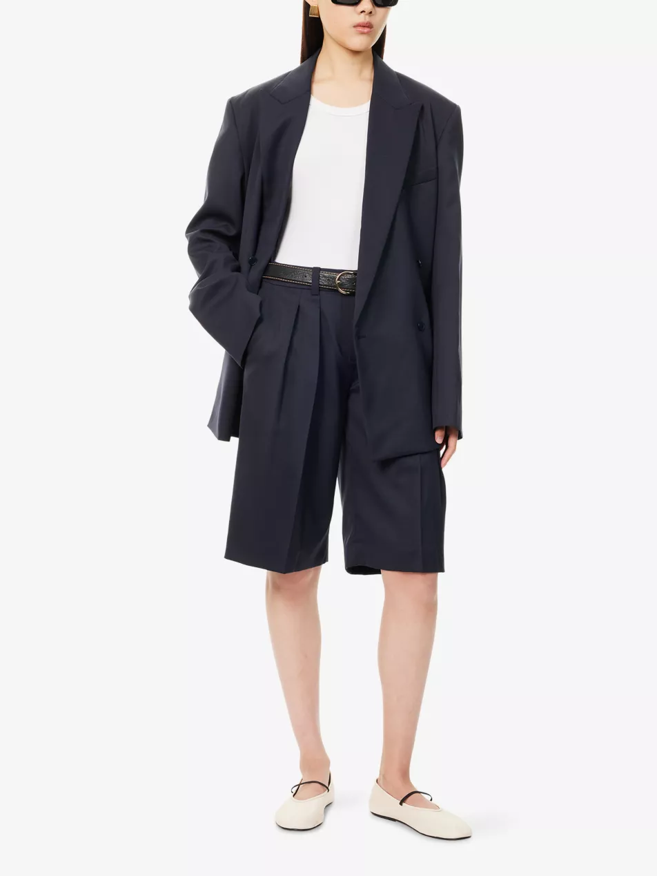 Bilbao Pleated Wool Bermuda Shorts