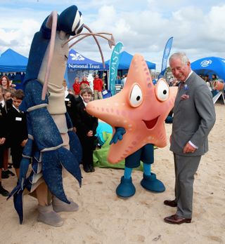 King Charles on the beach in Newquay in 2015.