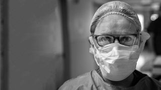 Face, White, Head, Surgeon, Black-and-white, Human, Glasses, Mouth, Monochrome, Photography,