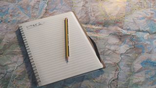 A map and notebook