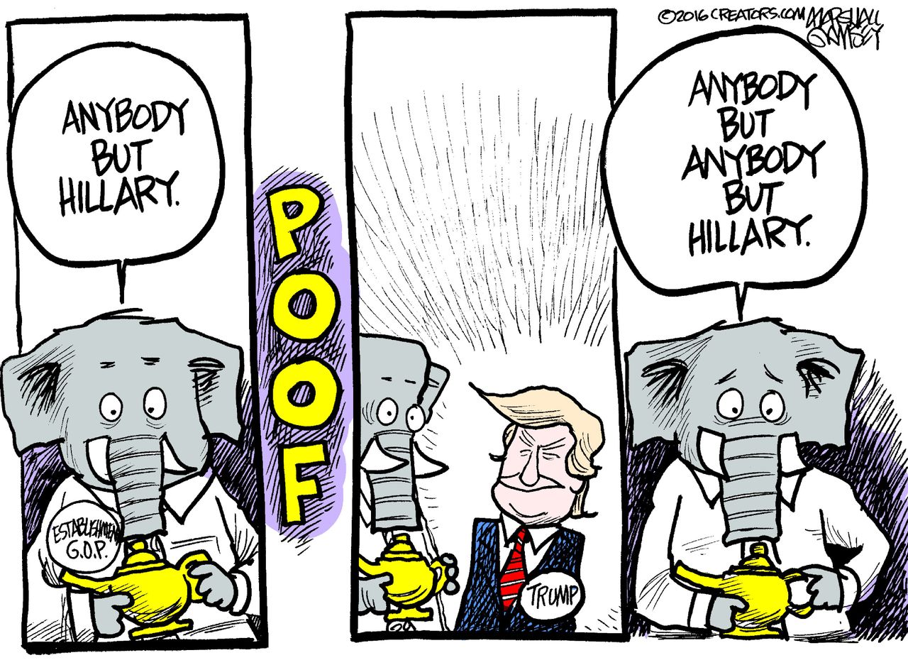 Political cartoon U.S. GOP Decision 2016