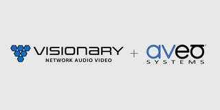Visionary and AVeo Systems logos, which just formed a technology partnership.