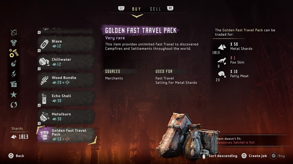 Fast travel for free with the hidden Golden Fast Travel Pack