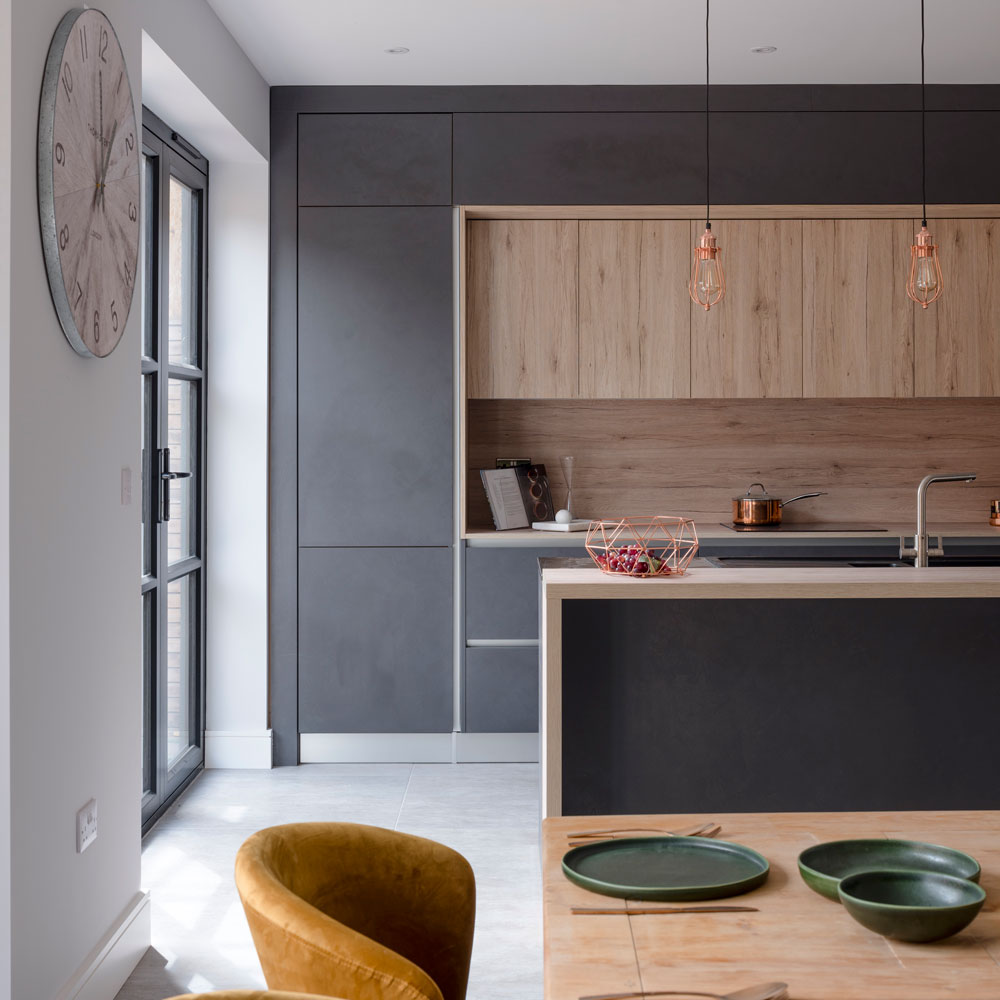 kitchen with white flooring