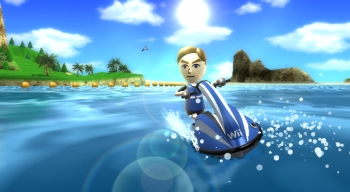Mii 20 years on; a screen from a Wii jet ski game