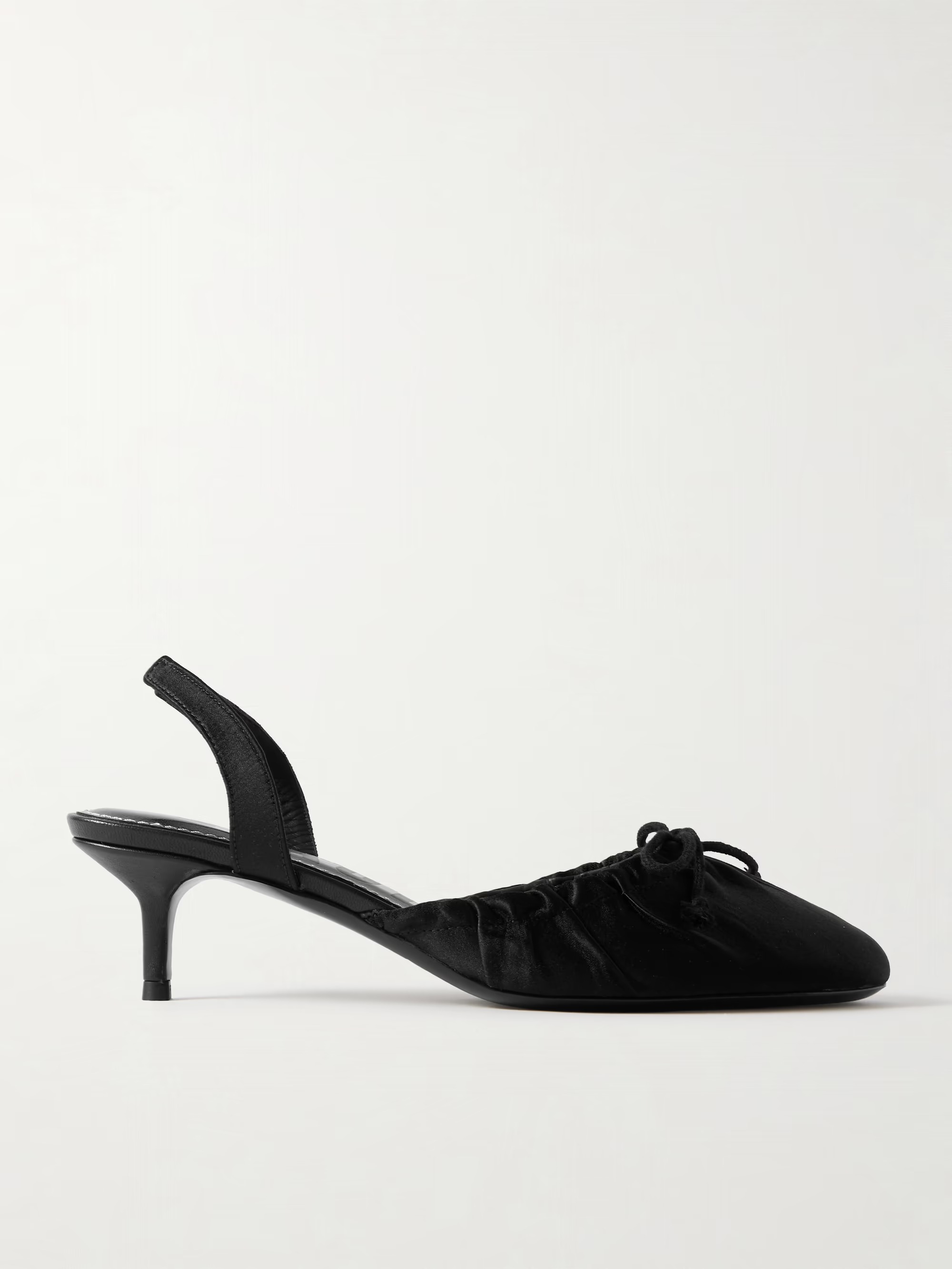 Staud, Alba gathered satin slingback pumps