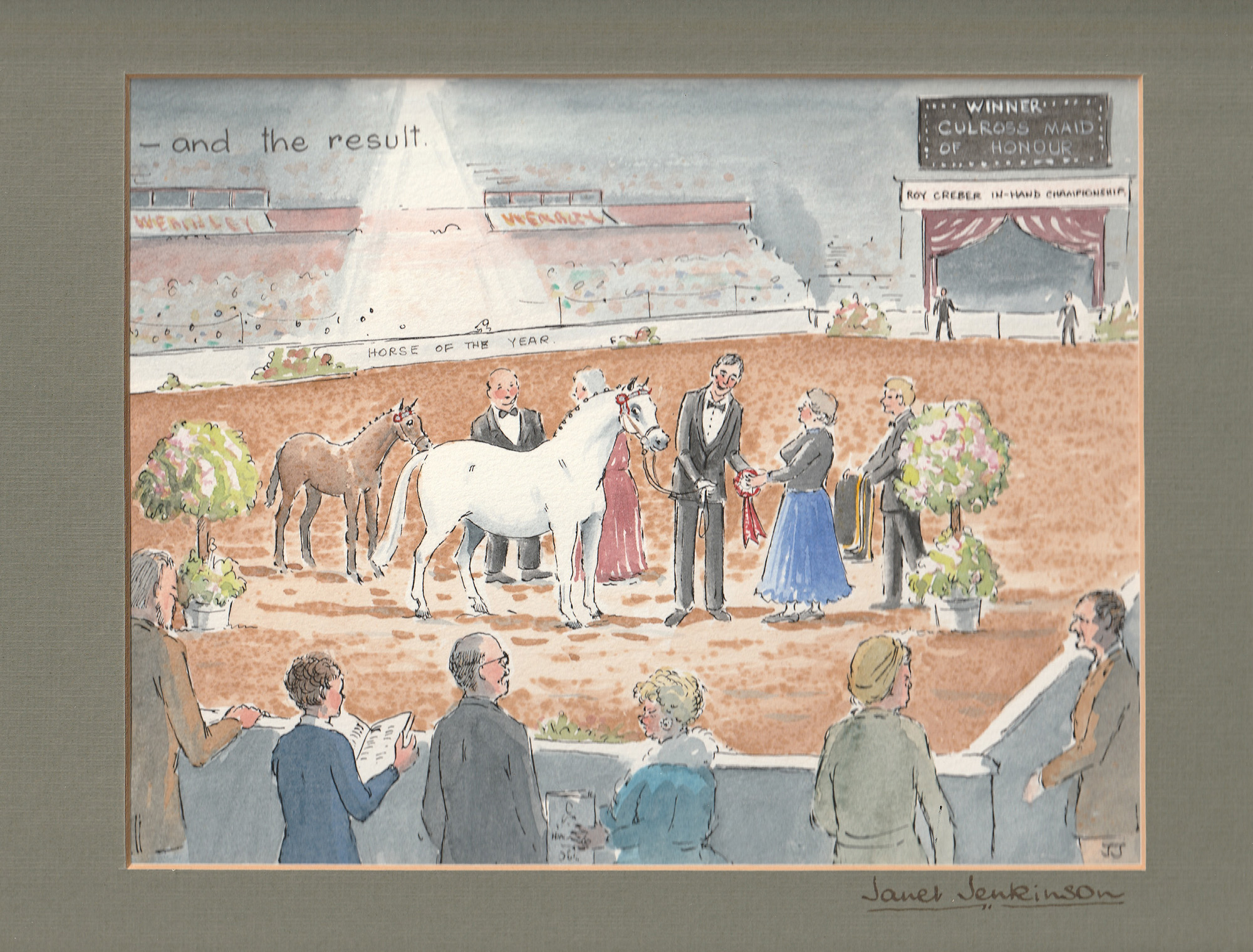 A watercolour painting depicting the HOYS in-hand winner of