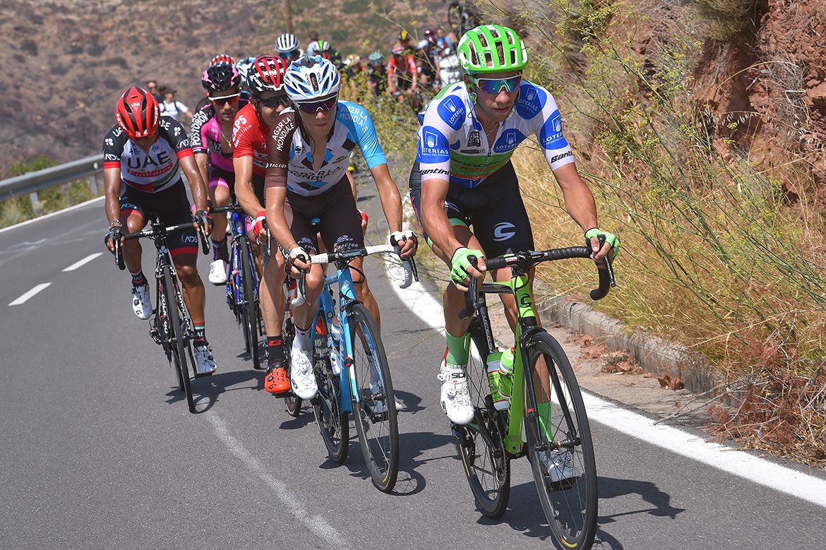Mountains classification leader Davide Villella