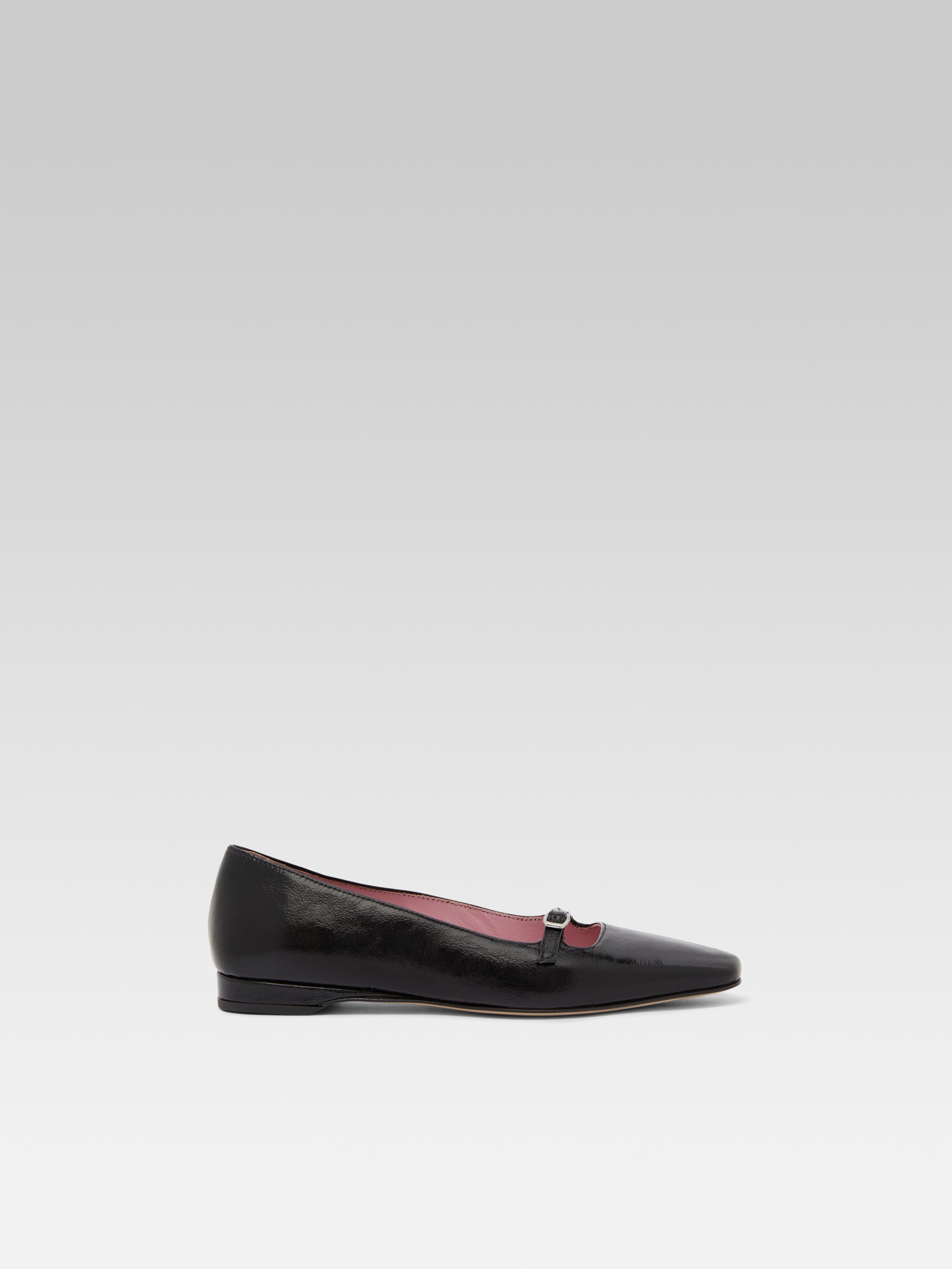 Emilie - Black Naplack Leather Ballet Flats