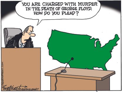 Political Cartoon U.S. derek chauvin trial