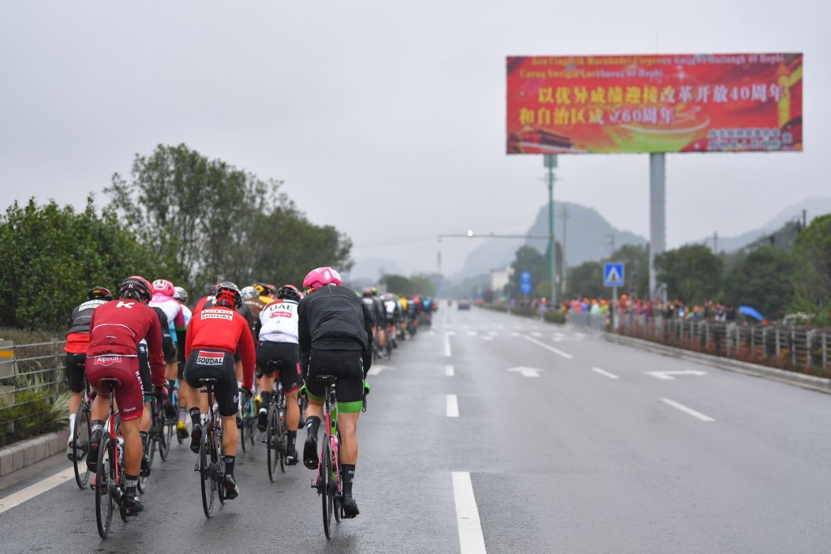 A wet day out for the Tour of Guangxi peloton