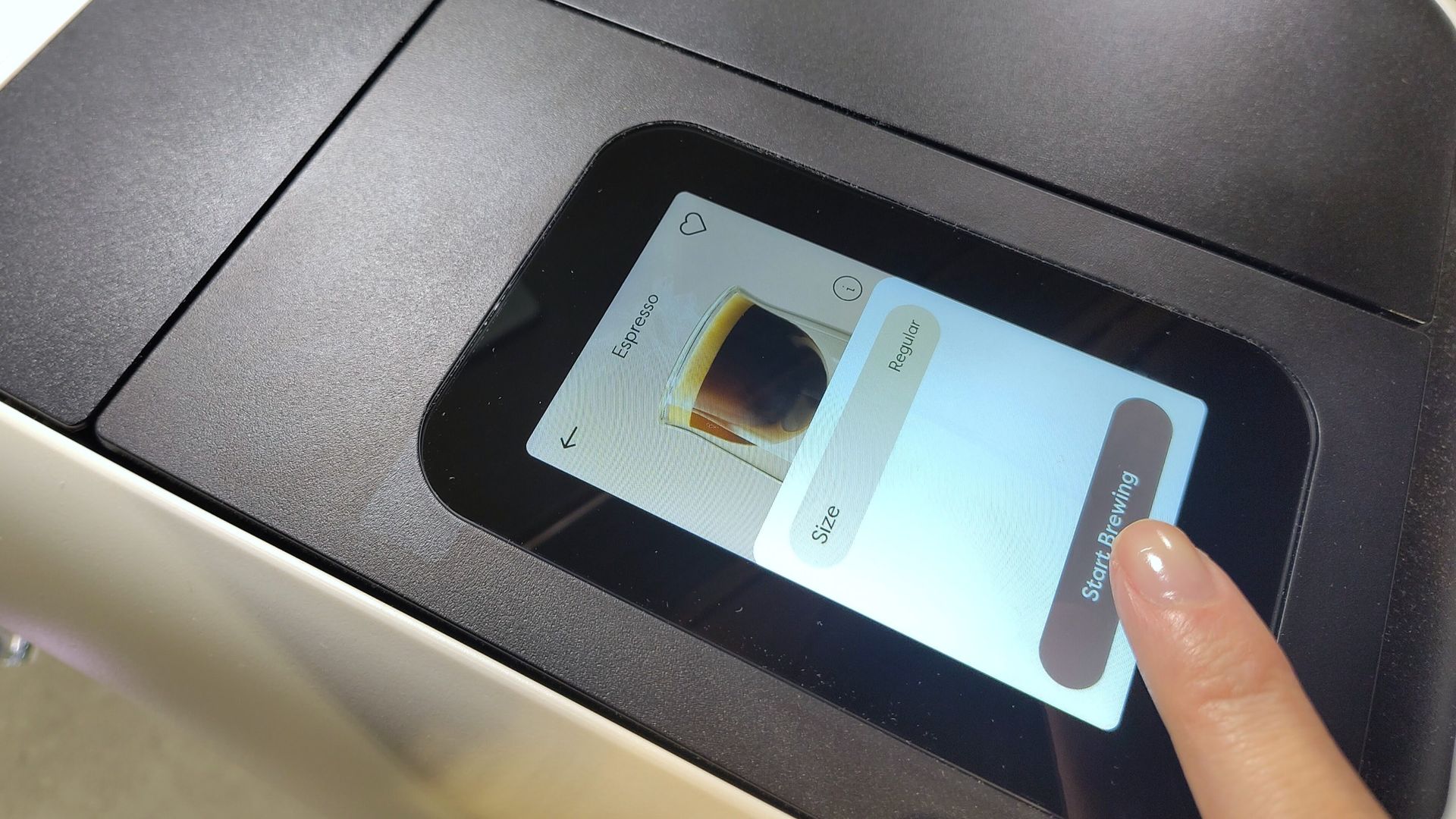 Adjusting coffee settings using Keurig Alta coffee maker's touch controls