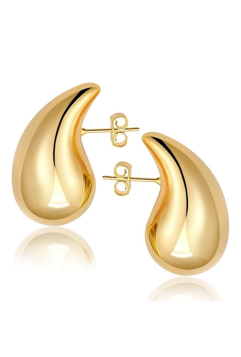 FUNTE, Chunky Gold Hoop Earrings