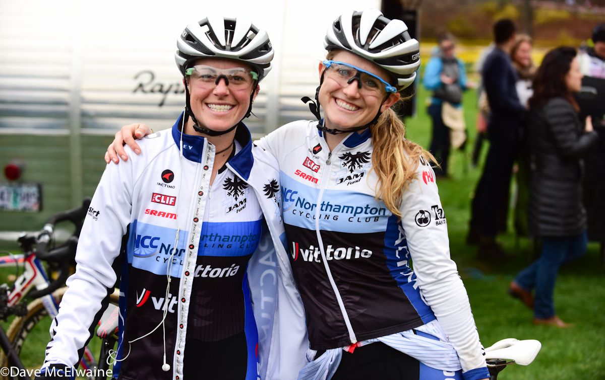 JAM Fund team-mates Jena Greaser and Ellen Noble before the race