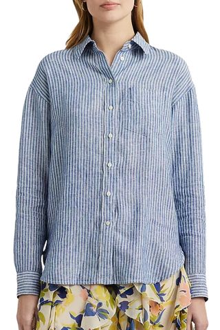 Ralph Lauren Relaxed Fit Pinstripe Linen Shirt