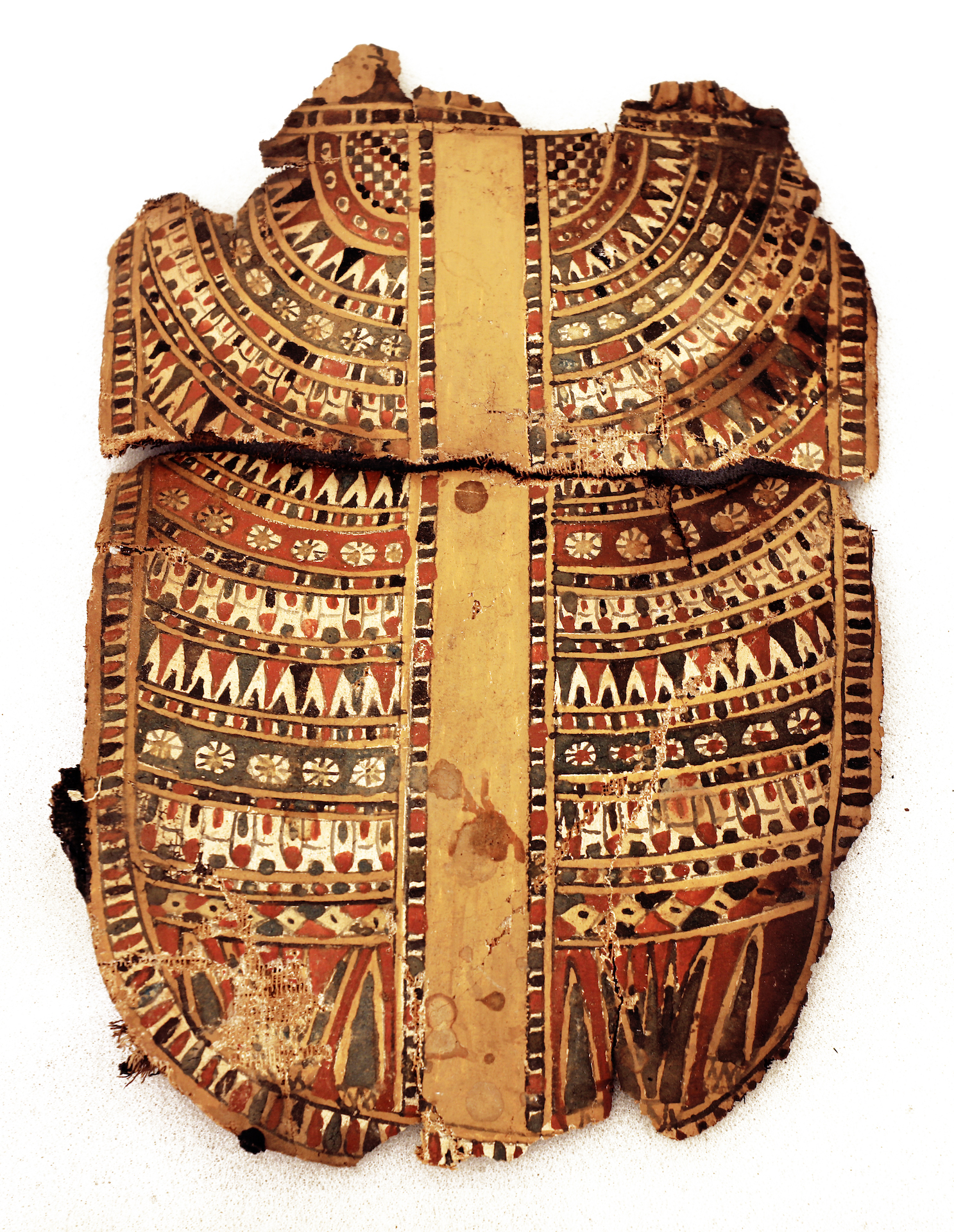 Researchers discovered this colorful cartonnage inside the coffin of a child.