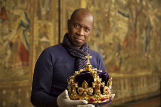 TV tonight hat a gem! Clive admires a replica crown