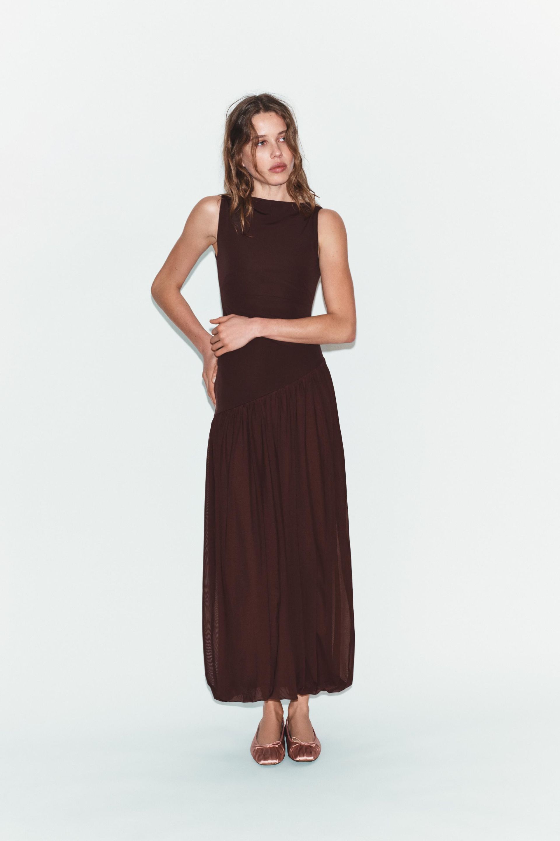 Long Tulle Combination Dress