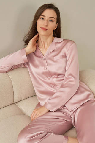 Lily silk 22 Momme Full Length Silk Women Pajamas Set 