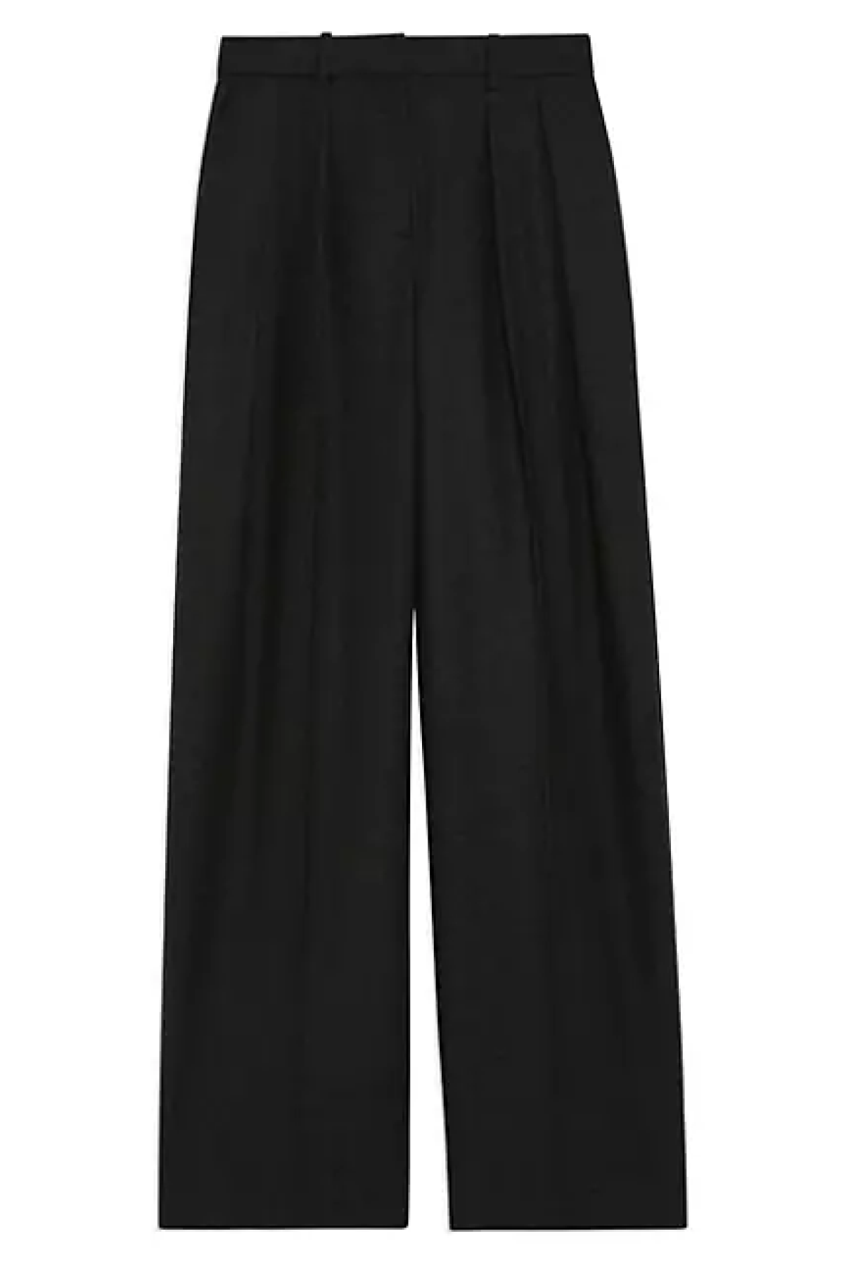 Theory Pleated Wool High-Rise Straight-Leg Pants
