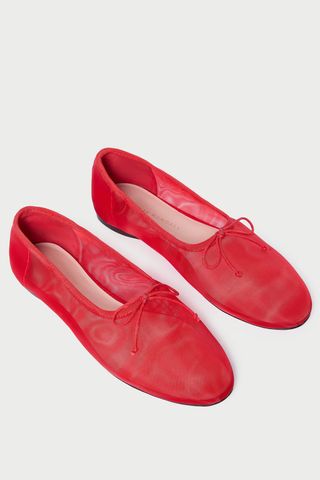 Loeffler Randall Landon Red Mesh Ballet Flat