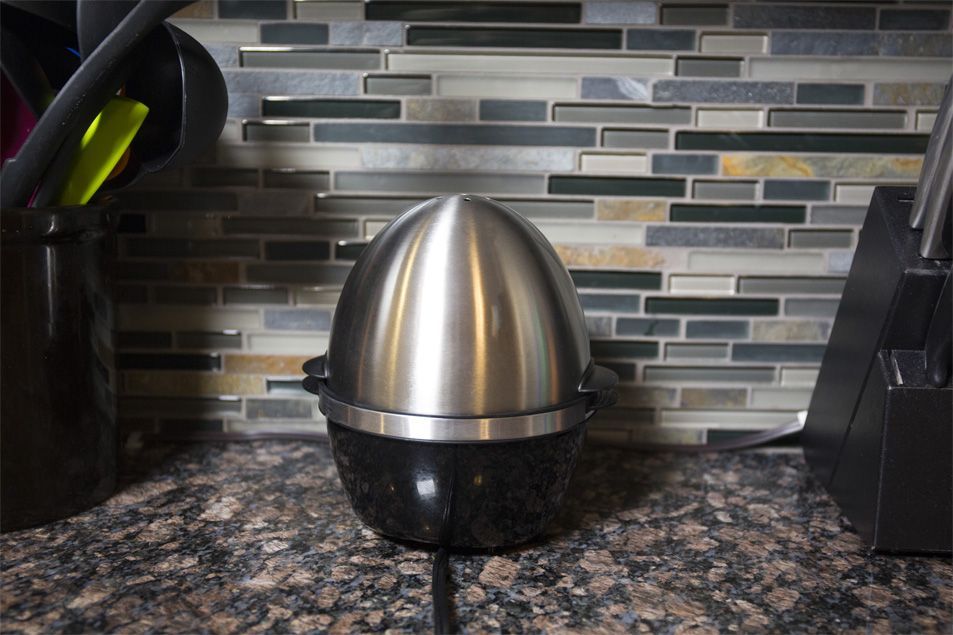 This electric egg cooker from Cuisinart can sit out on a counter and be an appealing addition to your kitchen, but it&rsquo;s compact enough to store in a cupboard if you prefer.