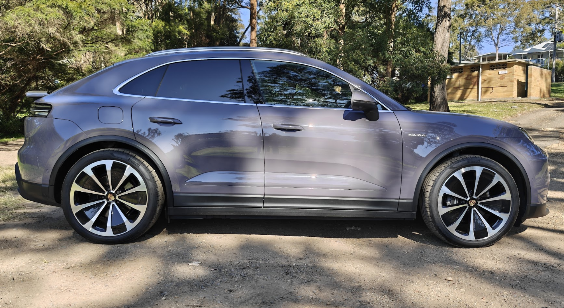 The Porsche Macan 4S parked on dirt