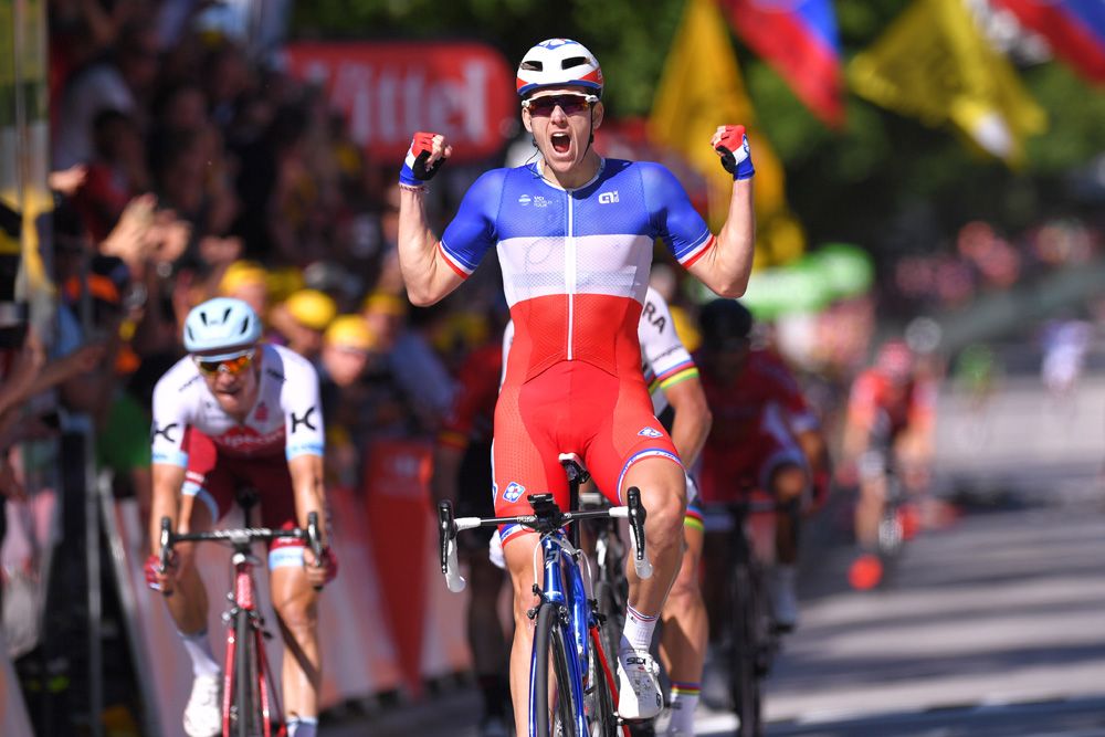 Arnaud Demare (FDJ) won the sprint but it was carnage behind him
