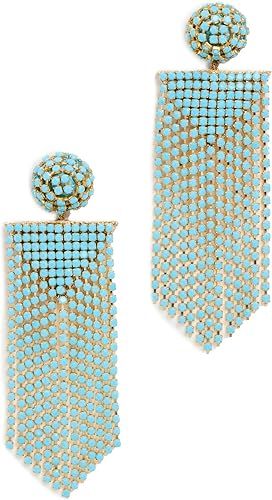 Deepa Gurnani, Deepa Gurnani Women's Deepa by Deepa Gurnani Fanning Earrings, Turquoise, Blue, One Size
