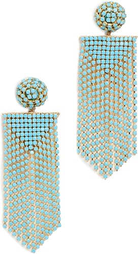 Deepa Gurnani, Deepa Gurnani Women&#039;s Deepa by Deepa Gurnani Fanning Earrings, Turquoise, Blue, One Size
