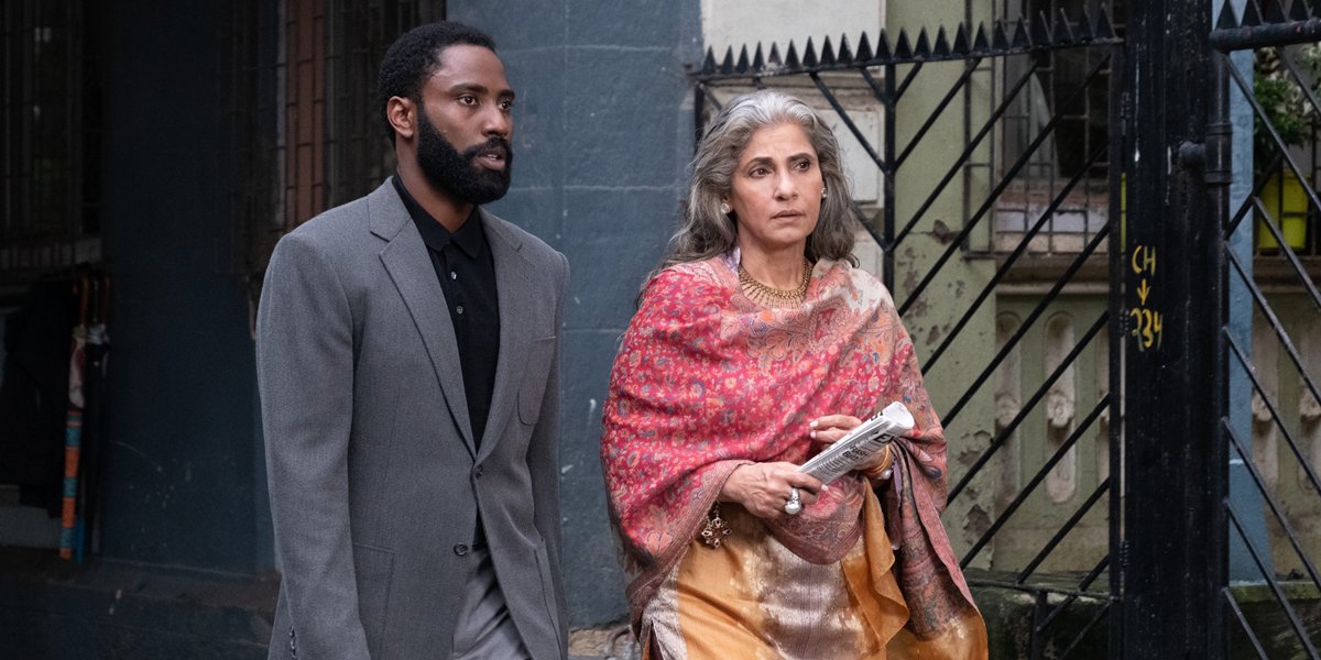 John David Washington and Dimple Kapadia in Tenet