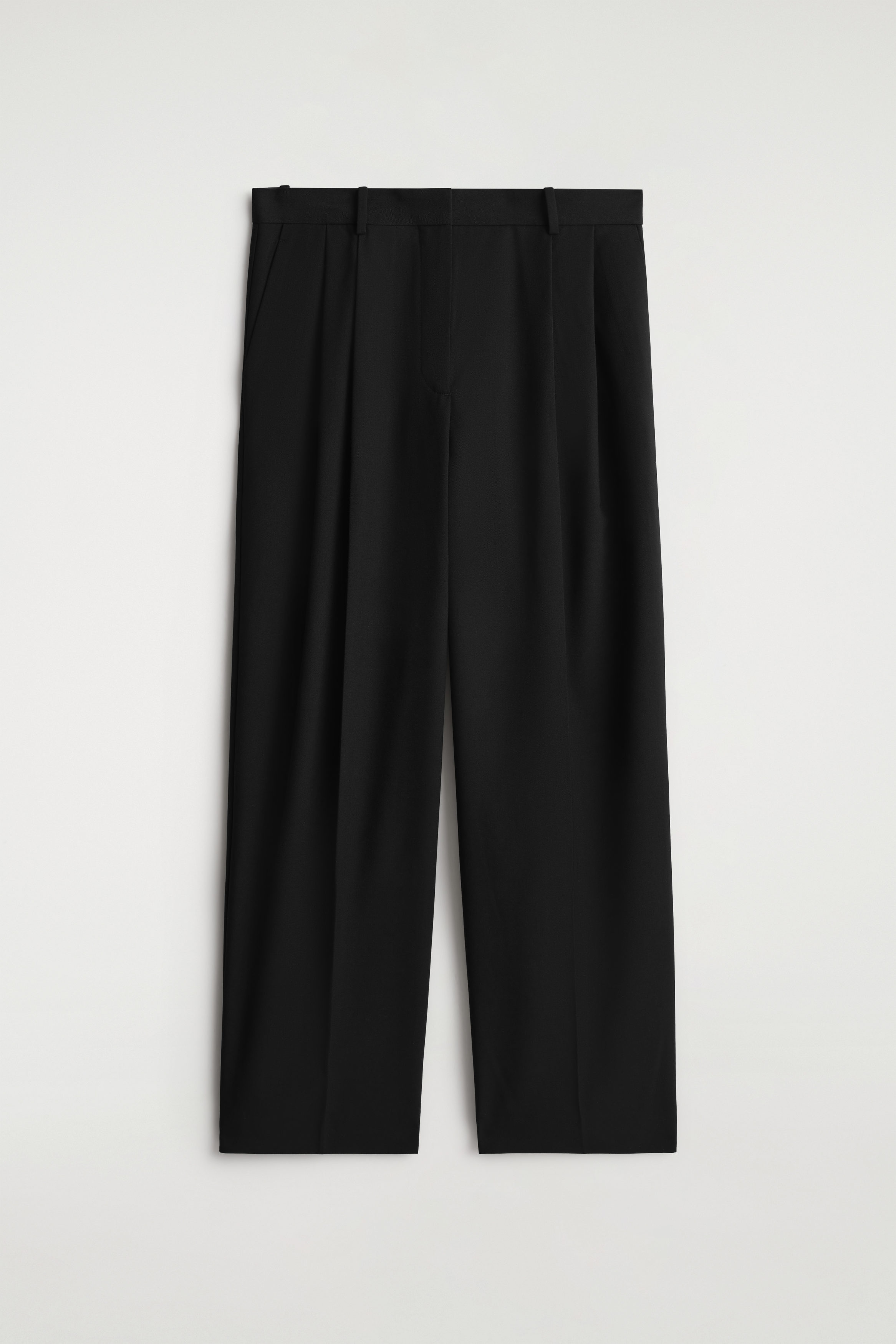 Relaxed Twill Wide-Leg Trousers